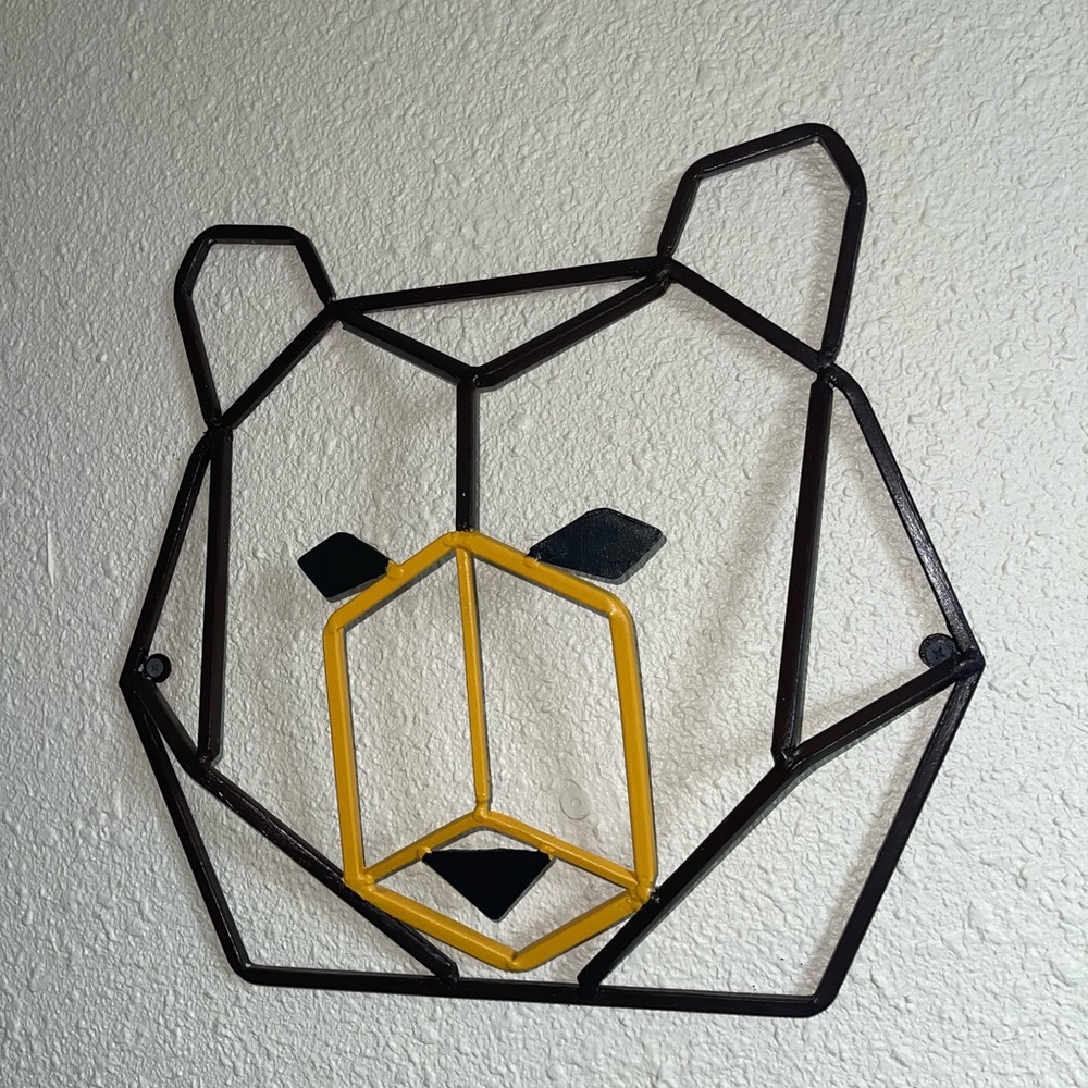 Metal Geometric Bear Wall Decor